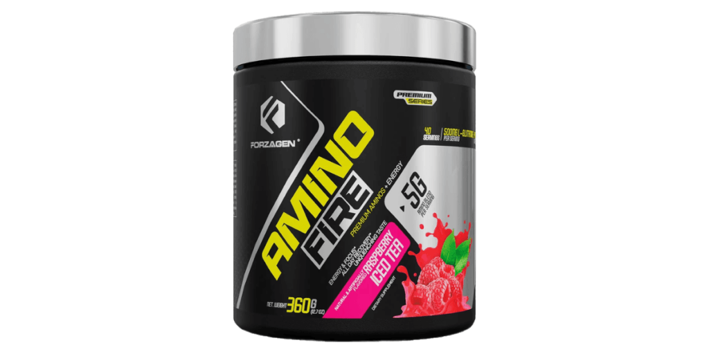 4.(b) Forzagen Amino Fire essential BCAA's + Pre Workout Energy-Raspberry Iced Tea